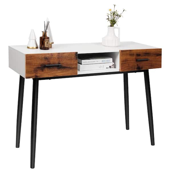 Storage Drawers Open Shelf Entryway, Console Table Less Than 100cm