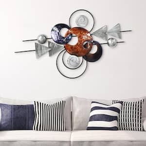 "Target" Hand Painted Etched Metal Wall Sculpture 47.2 in. x 27.2 in.