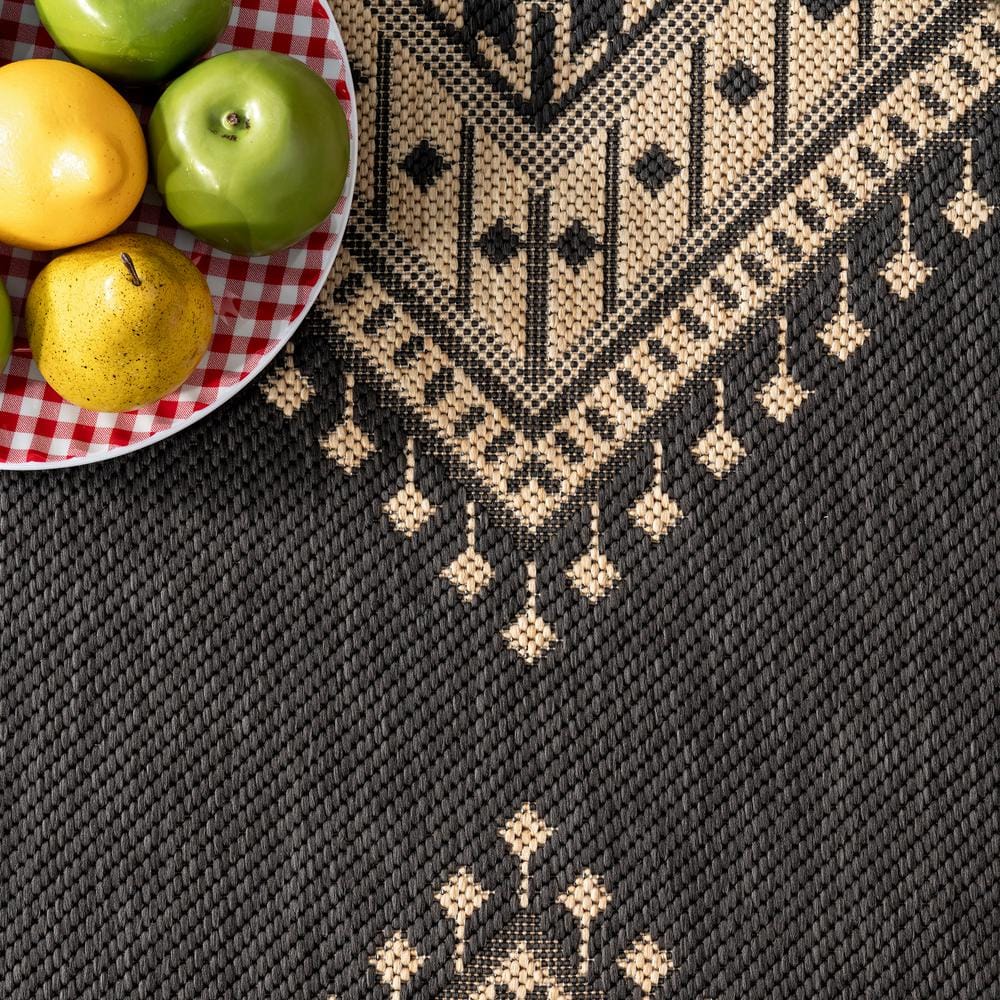 Landry Aztec Charcoal 2x8 Feet Prism Pattern Area Rug