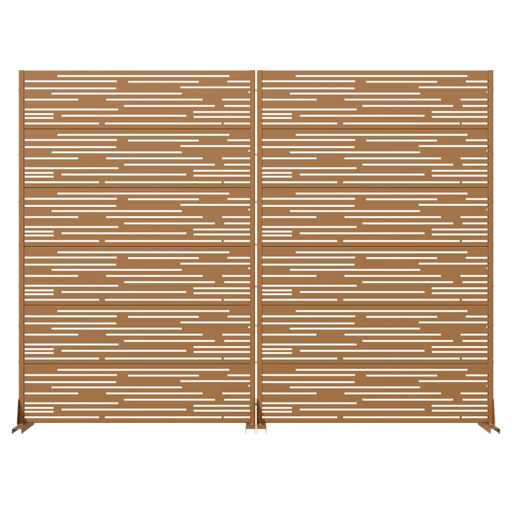 72 in. H x 47 in. W Outdoor Brown Galvanized Steel Decorative Garden Fence Privacy Screen (2-Pack) price history on PriceWatchPro