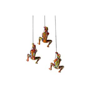 Climbing Man MultiColor Resin Wall Art 3 Pack