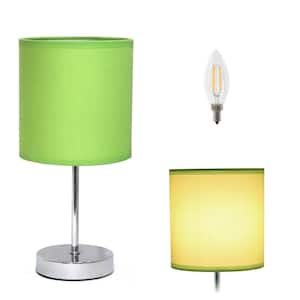 11.81 in. Green Mini Table Lamp for Living Room with Feit LED Bulb Included