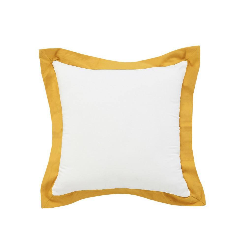 Empire White /Golden Yellow Border Soft Poly-Fill 20 in. x 20 in. Indoor Th
