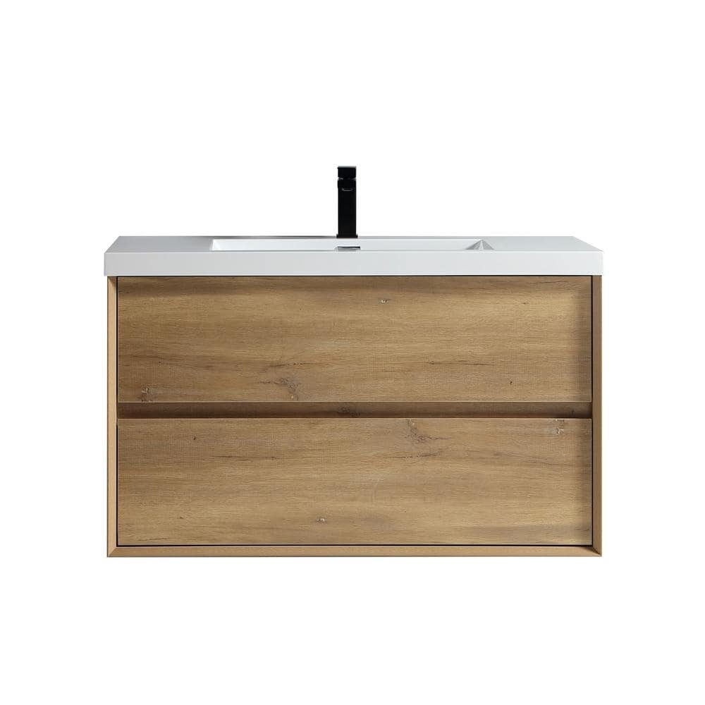 Kingdee 41.7 in. W x 19.6 in. D x 23.6 in. H Bath Vanity in White Oak with White Acrylic Top price history on PriceWatchPro