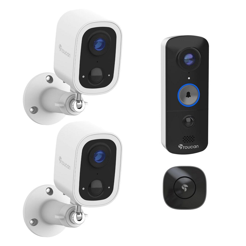 S4 Wireless Battery Operated Li-Ion 2K Security Camera 2-Pack with V3 Wireless 1080p Video Doorbell and Chime price history on PriceWatchPro