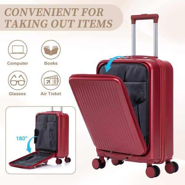 Boyel Living 2-Piece Red ABS Plastic Hardside Spinner Luggage Set