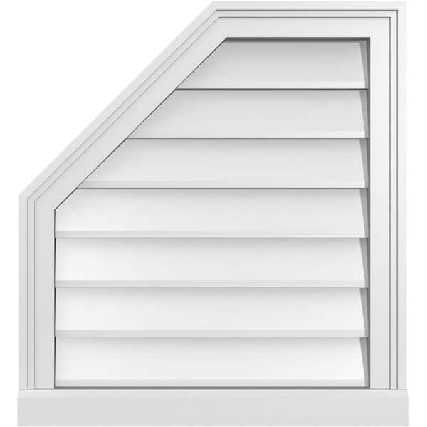 Ekena Millwork 22 in. x 24 in. Octagonal Surface Mount PVC Gable Vent: Decorative with Brickmould Sill Frame
