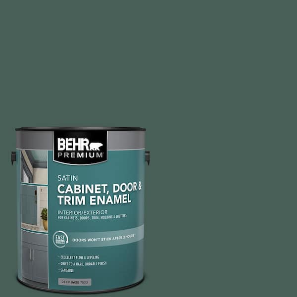 BEHR PREMIUM 1 gal. #M440-7 Rainforest Satin Enamel Interior/Exterior Cabinet, Door & Trim Paint
