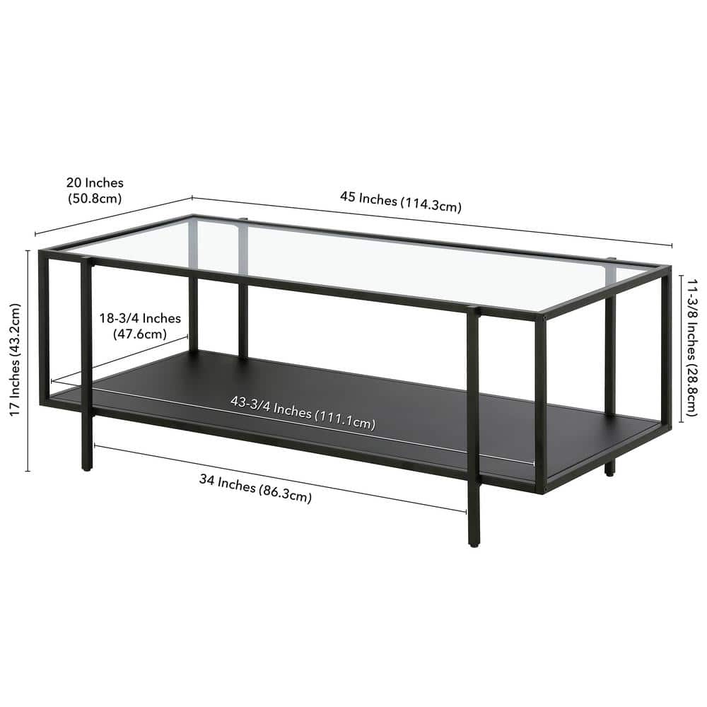 Mid-Century Blackened Bronze 45'' Glass Top Coffee Table