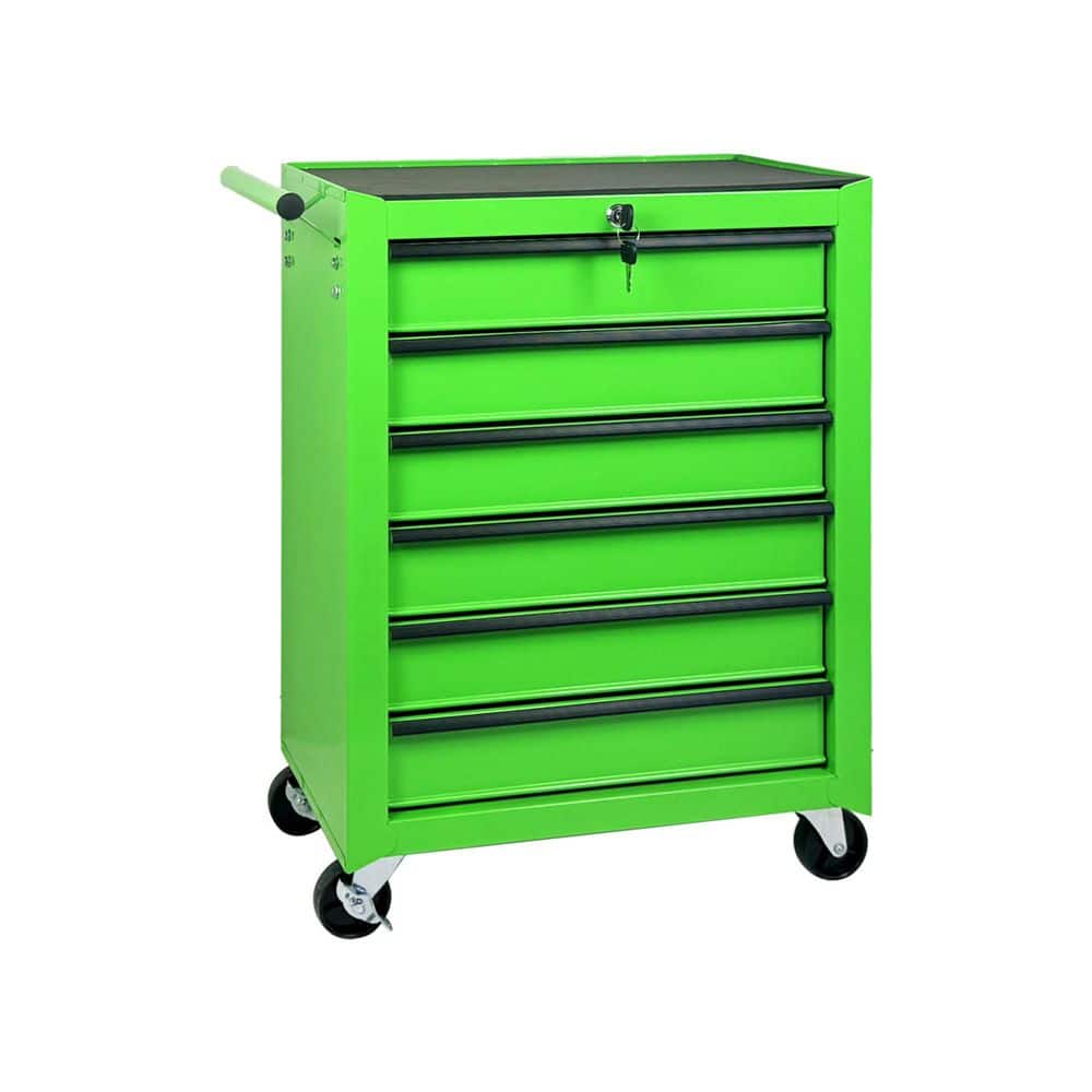 6-Drawer Green Rolling Tool Storage Cabinet Metal Tool Chest for Garage, Warehouse, Workshop, Repair Shop