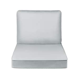 26 in. x 30 in. 2-Piece Universal Outdoor Deep Seat Lounge Chair Cushion in Light Gray (1-Pack)