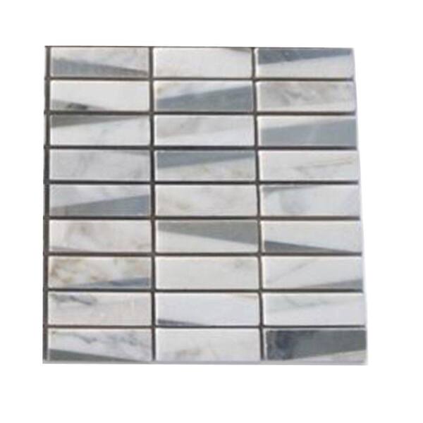 Splashback Tile Great Constantin 3 in. x 6 in. x 8 mm Marble Mosaic Floor and Wall Tile Sample