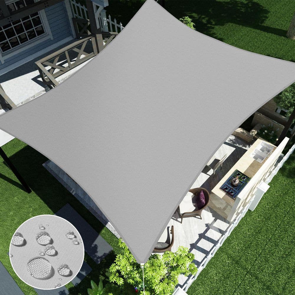 12 ft. x 12 ft. Waterproof Sun Shade Sail Rectangle Canopy Cover UV Blockage for Outdoor Patio Pergola Backyard (Gray) price history on PriceWatchPro
