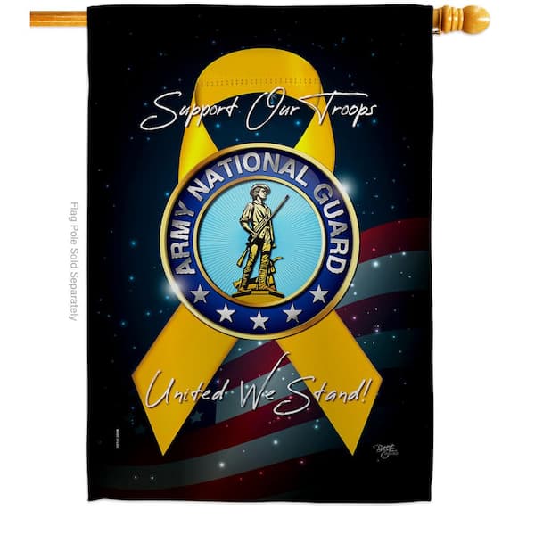 Breeze Decor 28 in. x 40 in. Support Army National Guard House Flag Double-Sided Armed Forces Decorative Vertical Flags