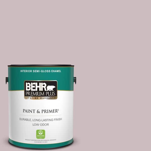 BEHR PREMIUM PLUS 1 gal. #100E-3 Pastel Violet Semi-Gloss Enamel Low Odor Interior Paint & Primer