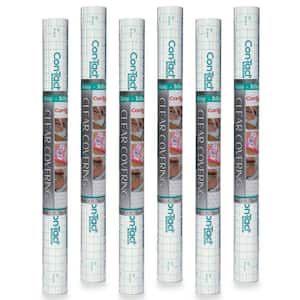 Con-Tact Clear Cover 18 in. x 20 ft. Clear Glossy Acid Free Transparent  Self Adhesive Vinyl Drawer and Shelf Liner (6-Rolls) 20F-C9C12-06 - The  Home Depot