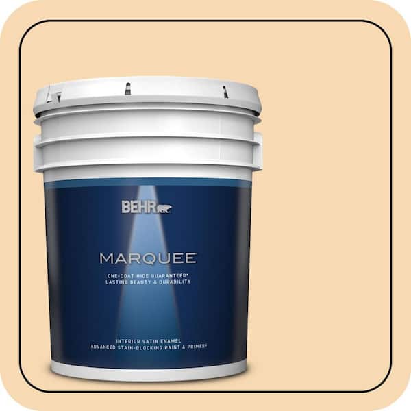 BEHR MARQUEE 5 gal. #ICC-41 Butter Cookie Satin Enamel Interior Paint & Primer