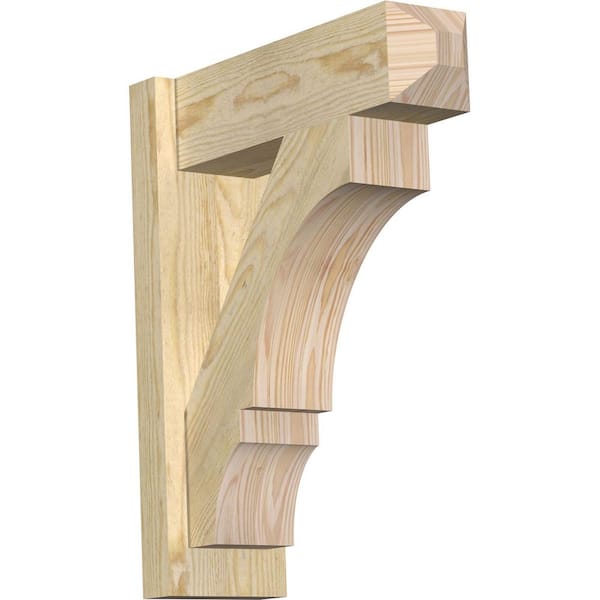 Ekena Millwork 6 in. x 22 in. x 18 in. Douglas Fir Balboa Craftsman Rough Sawn Outlooker