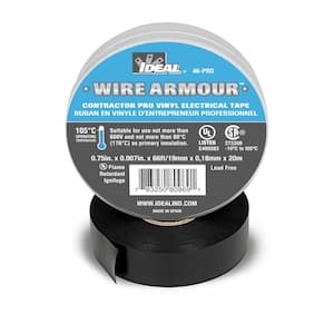 Wire Armour 3/4 in. x 66 ft. x 0.007 in. Contractor Pro Vinyl Tape, Black