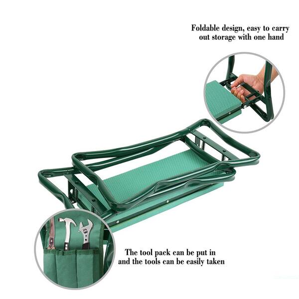 Winado 26 In Practical Kneeler Garden Kneeling Stool Green 574969203593 The Home Depot Winado 26 In Practical Kneeler Garden, Garden Kneeler Bench Home Depot