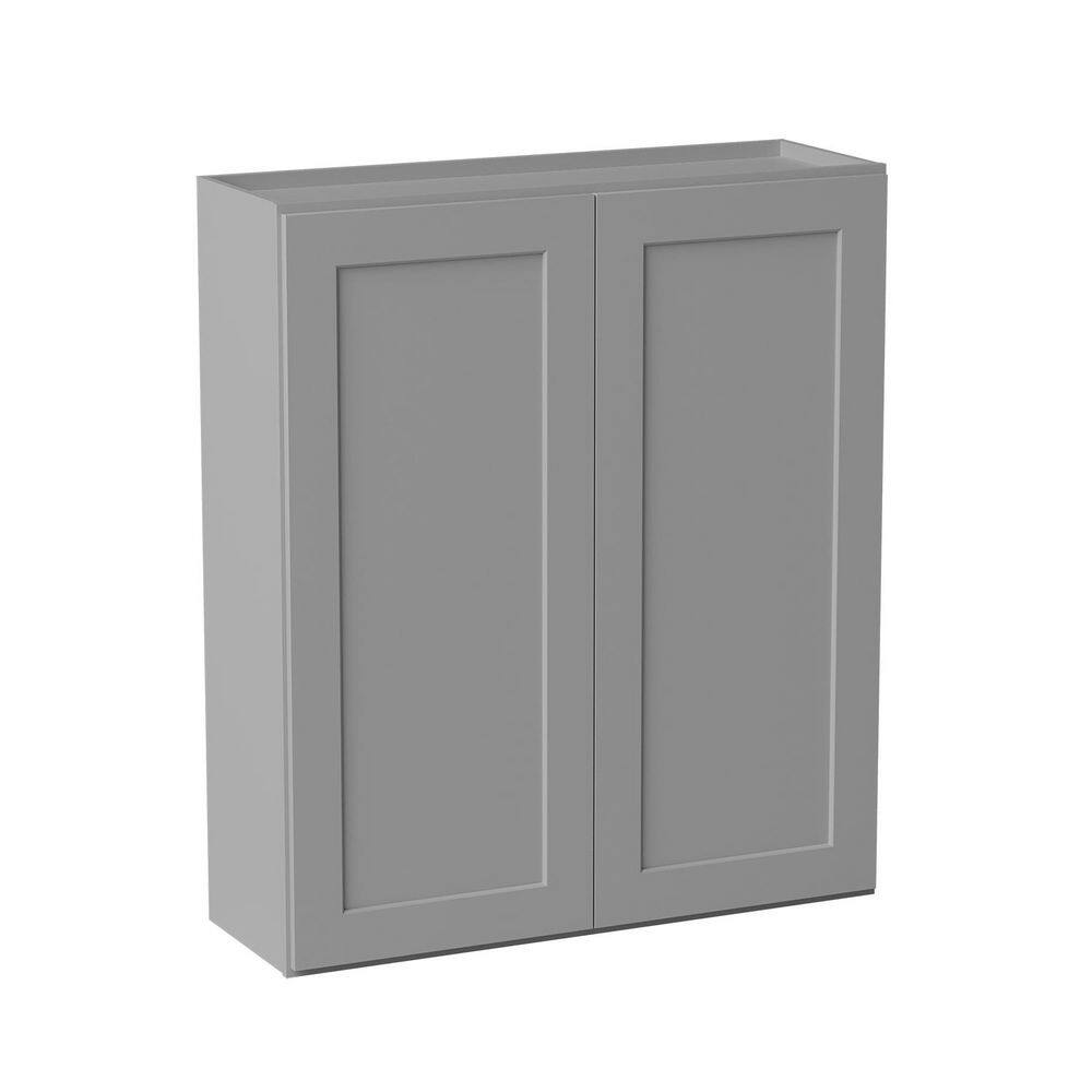 36 in. W x 12 in. D x 42 in. H Ready to Assemble Solid Wood Shaker Wall Kitchen Cabinet in Light Grey price history on PriceWatchPro