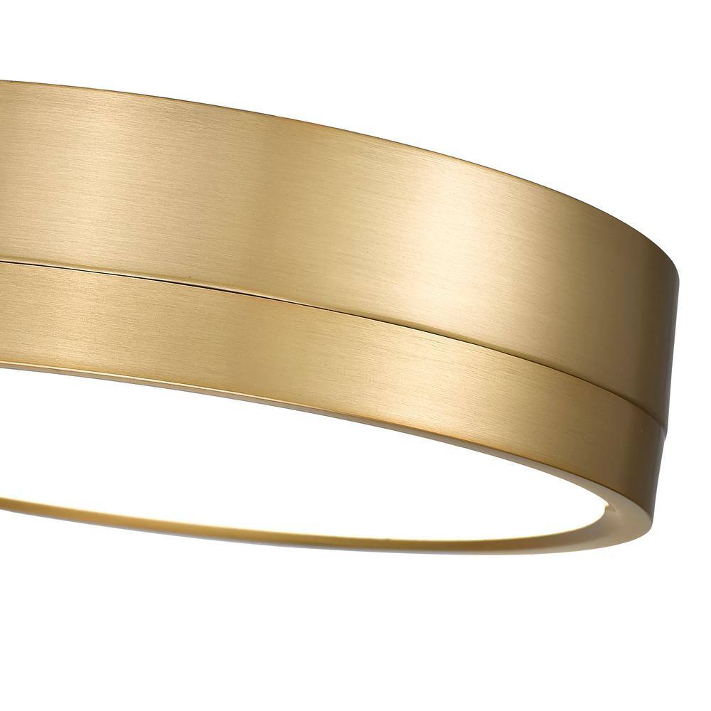 Algar 12" Modern Gold LED Flush Mount Ceiling Light with Frosted Acrylic Shade