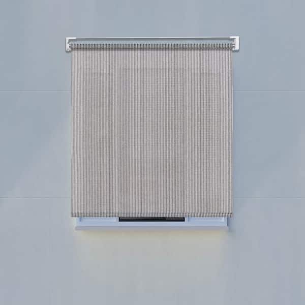 Home Basics Off-white Cordless PVC Solar Exterior Roller Shade 30 in. W x 66 in. L