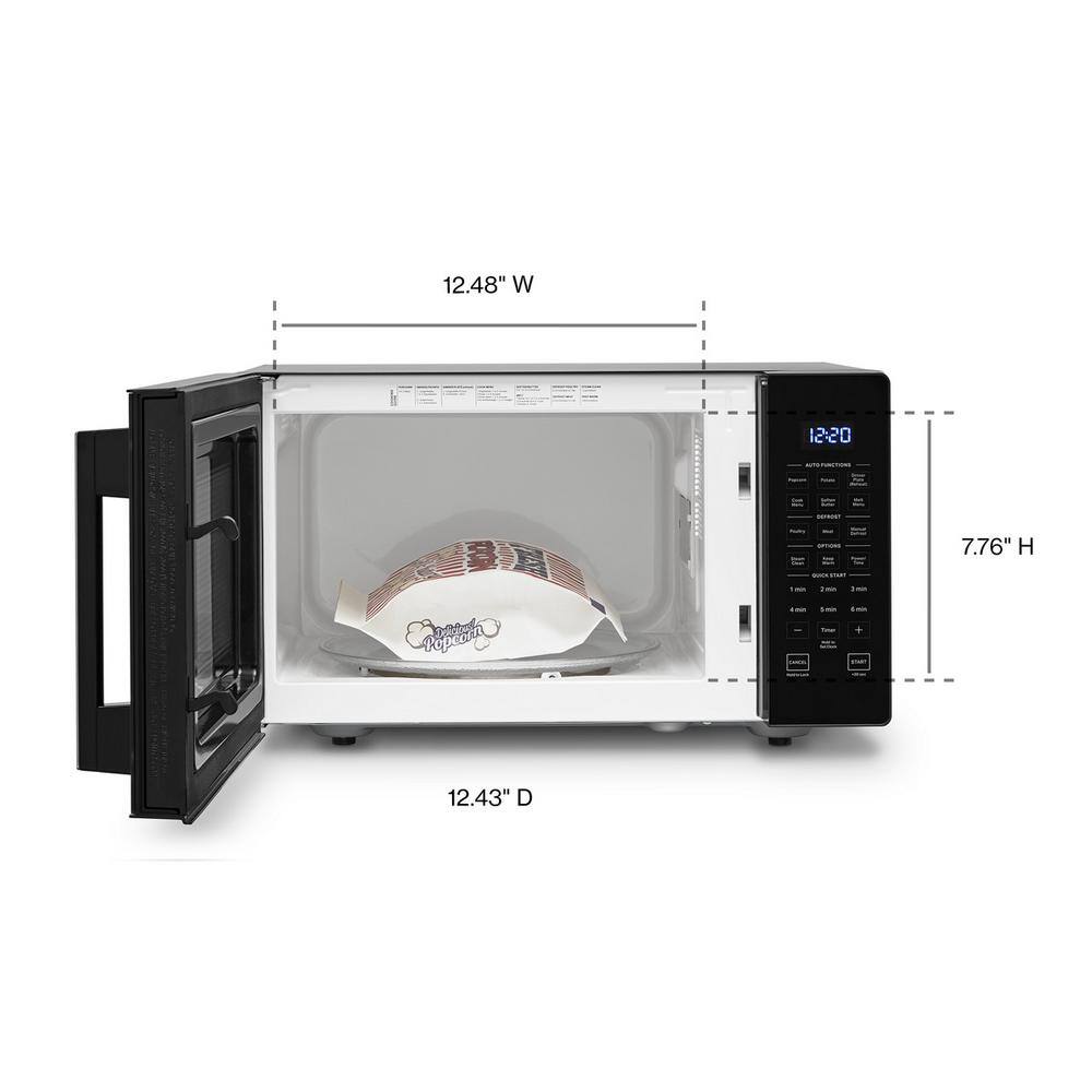 Black 19-Inch Compact Countertop Microwave with LED Display