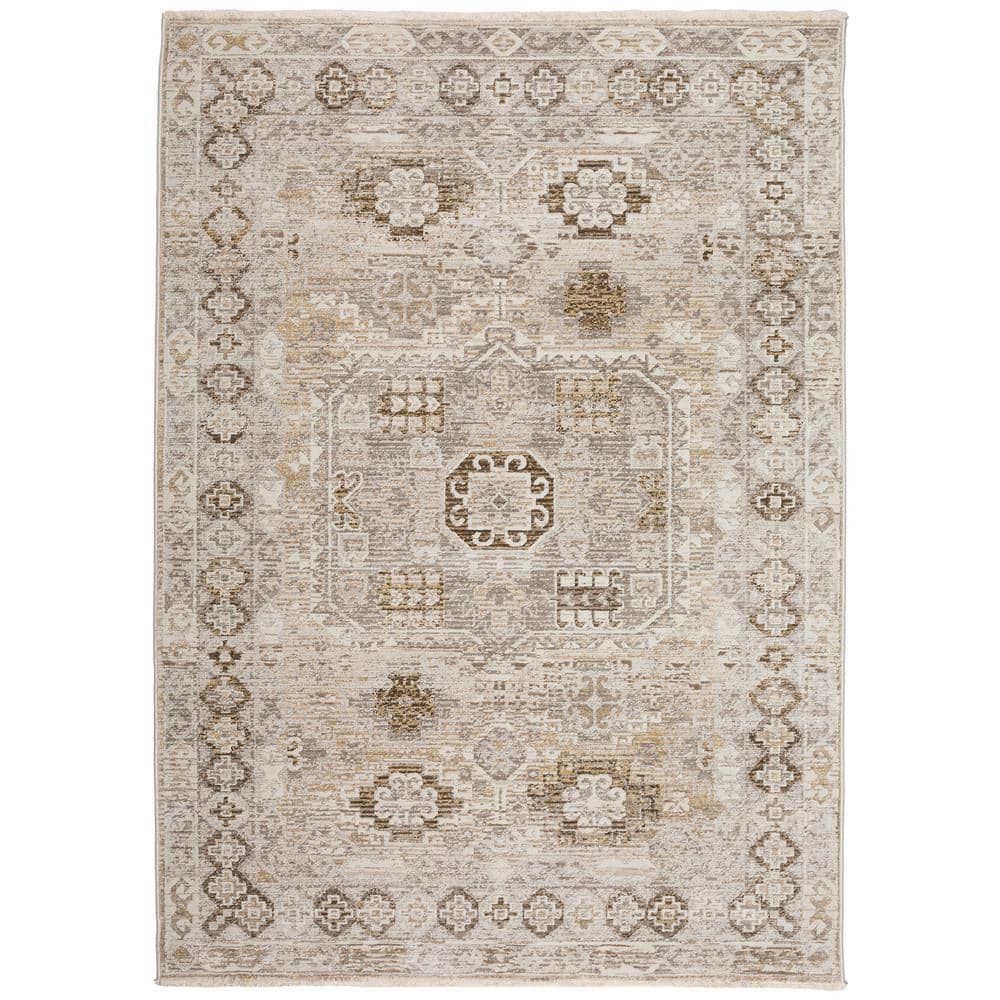 Izmir Geometric Beige 7 ft. 10 in. x 10 ft. Area Rug