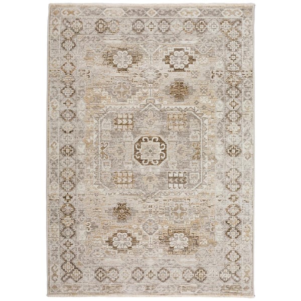 Izmir 9 ft. x 13 ft. 2 in. Beige Geometric Rug
