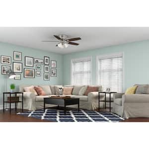 Oakhurst 52 in. Indoor Low Profile Brushed Nickel Ceiling Fan With LED Light Kit and Remote