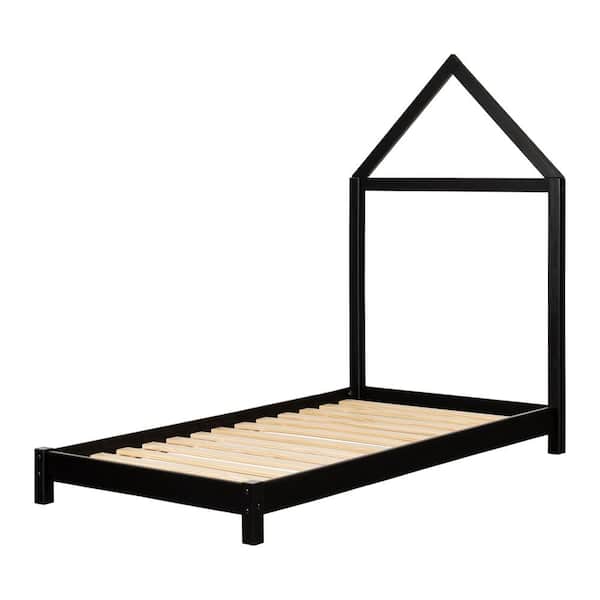 South Shore Sweedi Matte Black Twin Bed