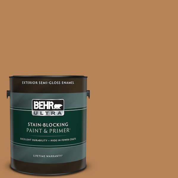 BEHR ULTRA 1 gal. #S250-5 Roasted Cashew Semi-Gloss Enamel Exterior Paint & Primer