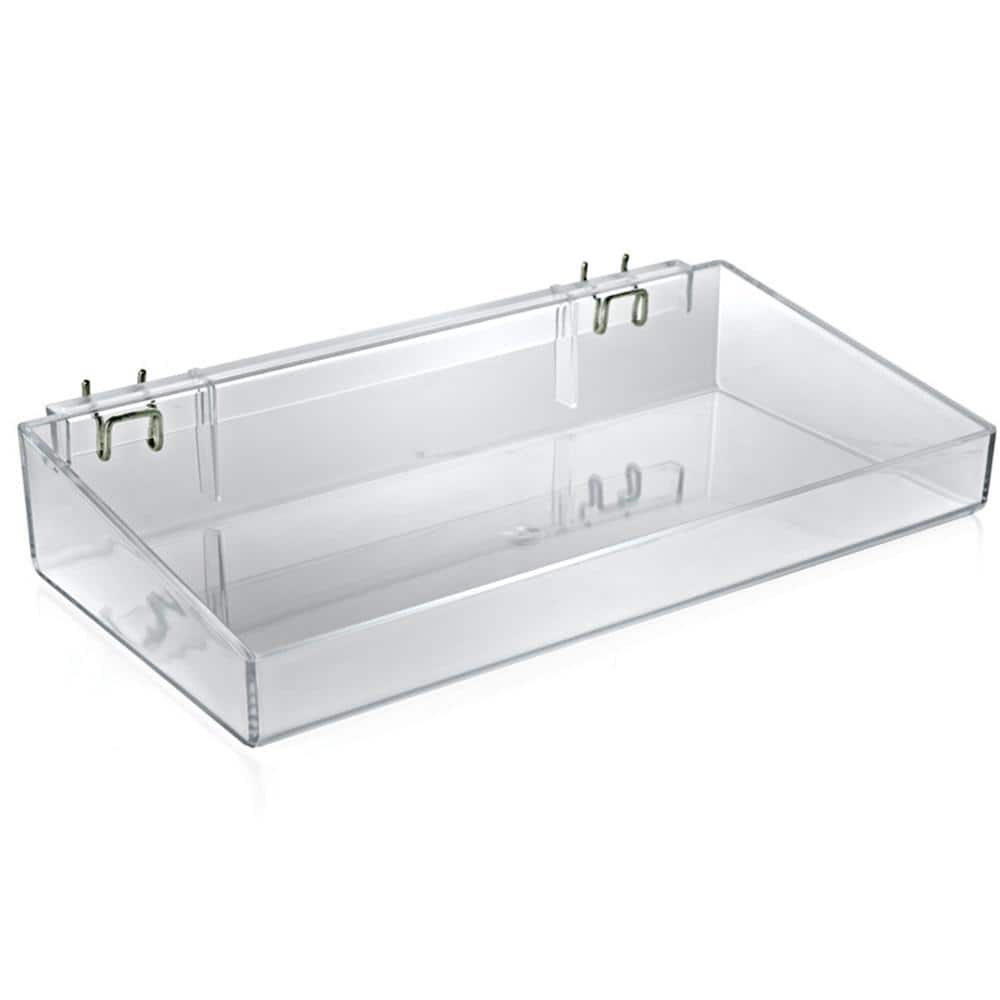 Azar Displays 16 in. W x 8 in. D x 3 in. H Clear Crystal Styrene