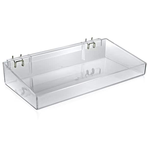 16 in. W x 8 in. D x 3 in. H Clear Crystal Styrene Open Tray (2-Pack)