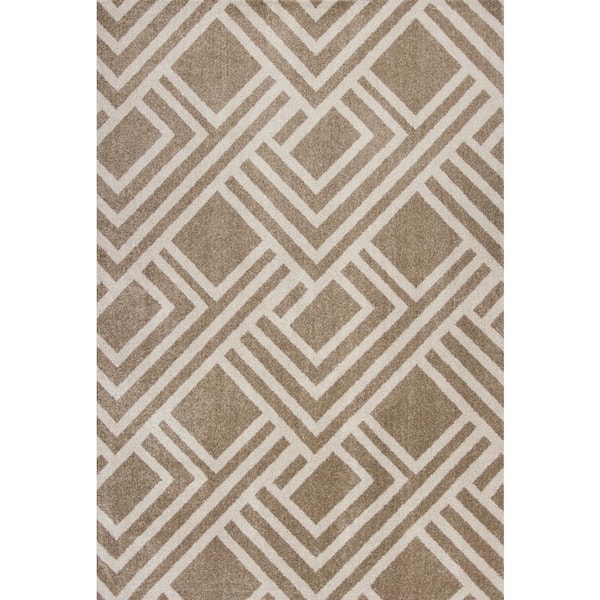 Nova Beige 8 ft. x 10 ft. Chevron Modern Casual Outdoor Rug Area Rug