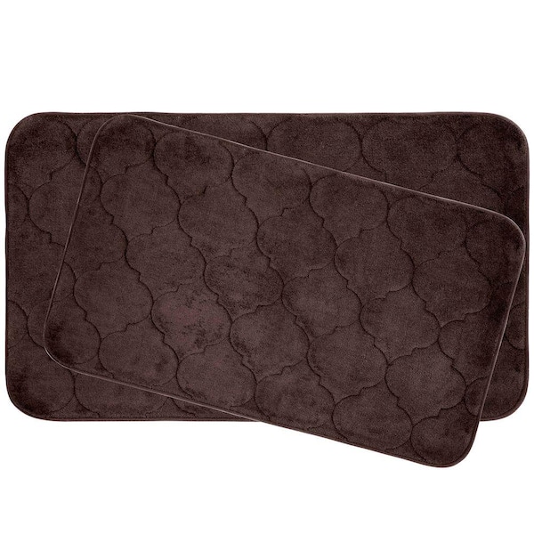 BounceComfort Faymore 17 in. x 24 in./ 20 in. x 34 in. 2-Piece Memory Foam Bath Mat Set in Espresso