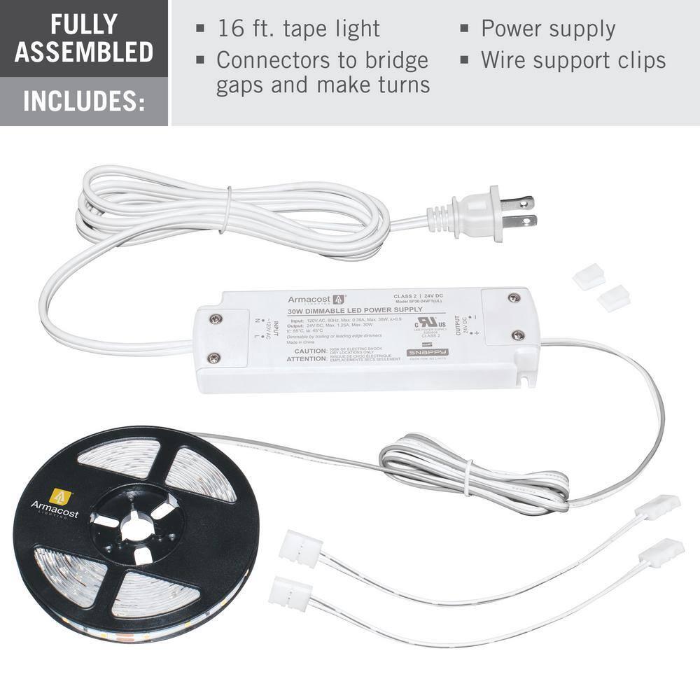 16.4 ft Soft White Dimmable LED Tape Light Kit