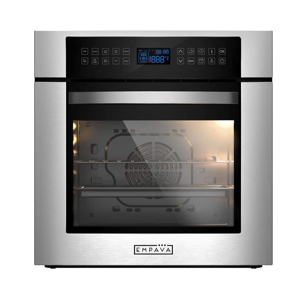24 in. Electric Single Wall Oven 2.3 cu. ft. Capacity Touch Control Kitchen Compact Convection Oven in Stainless Steel