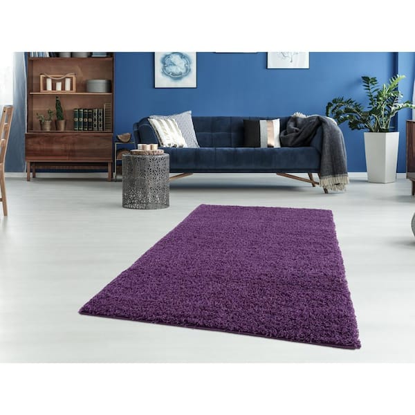 سرطان كرر جمع  L'Baiet Lyra Purple 4 ft. x 6 ft. Shag Area Rug BW725Z46 - The Home Depot