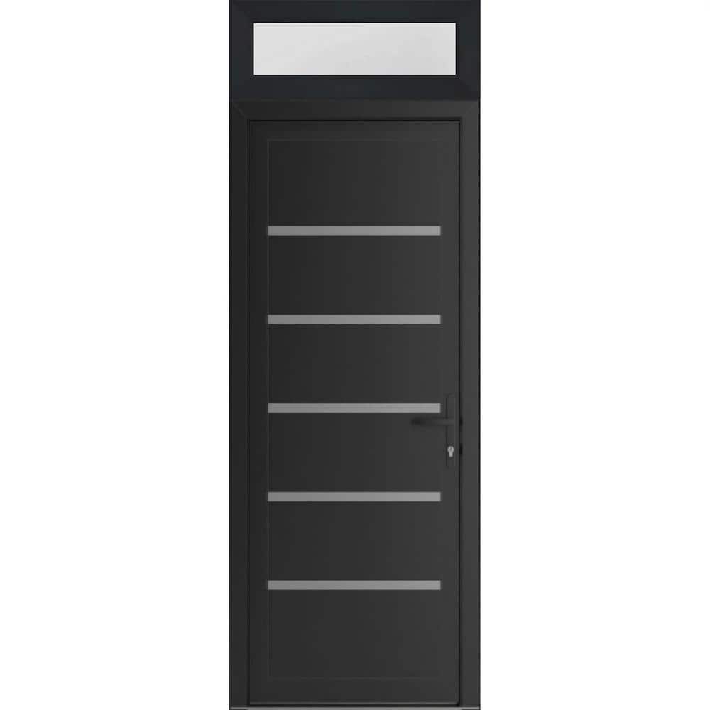 30 in. x 94 in. Left-hand/Inswing Frosted Glass Matte Black Steel Prehung Front Door with Hardware price history on PriceWatchPro