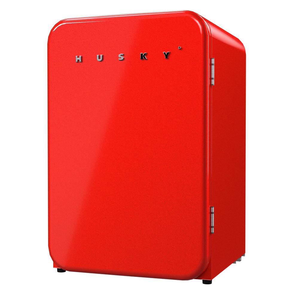 Premium 3.74 cu. ft. Freestanding Under Counter Retro Mini Fridge, Reversible Door and Quiet Operation, Red