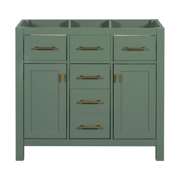 JimsMaison 36 in. W x 18 in. D x 33 in. H Bath Vanity Cabinet without Top in Green