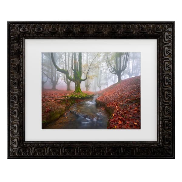 Trademark Fine Art Jess M Garcia Misty Morning In Otzarreta Matted Framed Photography Wall Art 14.5 in. x 17.5 in.
