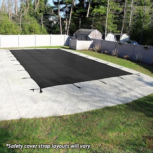Mesh 16 ft. x 36 ft. Black In Ground Pool Safety Cover