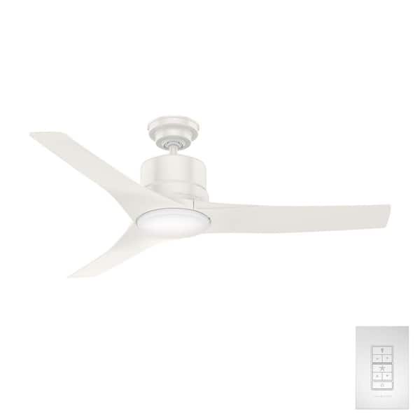 Casablanca Piston 52 in. Integrated LED Indoor/Outdoor Fresh White Ceiling Fan with Light Kit and Remote Included
