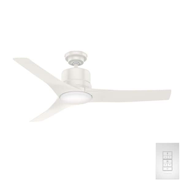 Piston 52 in. Integrated LED Indoor/Outdoor Fresh White Ceiling Fan with Light Kit and Remote Included