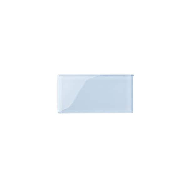Giorbello (Sample) Glass Subway Lavender Gray 3-in x 6-in Glossy Glass Wall Tile