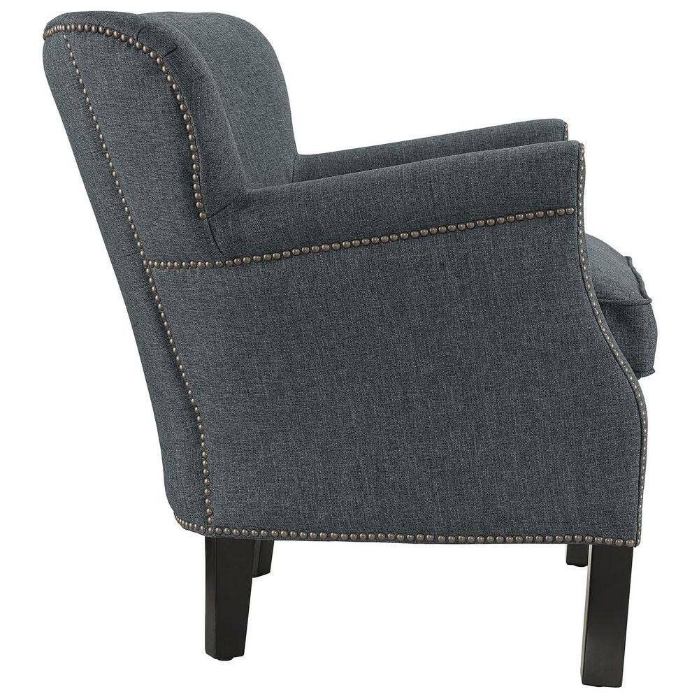 Gray Upholstered Accent Chair with Nailhead Trim