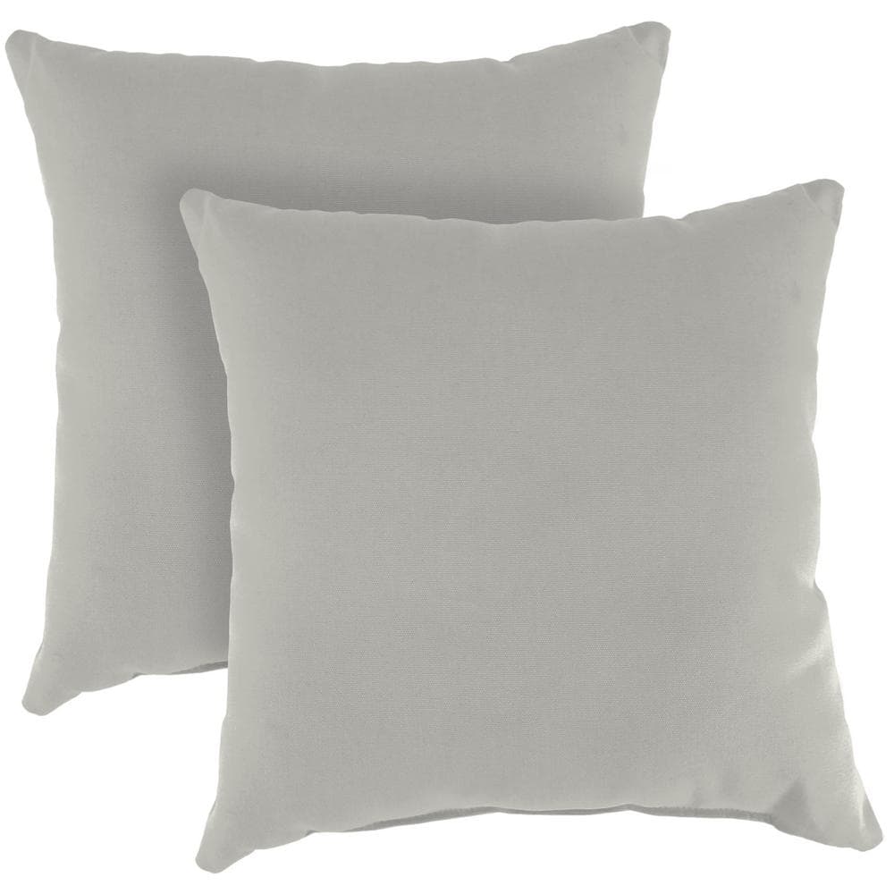 Sunbrella 16 in. x 16 in. Canvas Granite Grey Solid Square Knife Edge Outdoor Throw Pillows (2-Pack) price history on PriceWatchPro